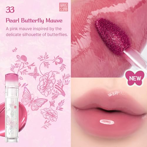 Image of CLIO Crystal Glam Tint Korean Royal Heritage Edition, Glossy Lip Tint with Glass-Like Shine, Lightweight Buildable Lip Stain, Long-Lasting, Safe for Sensitive Lip (033 PEARL BUTTERFLY MAUVE)