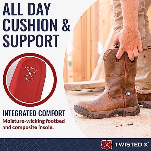 Twisted X Men’s Work Boot - K Toe All-Around Boots Designed with Air-Mesh Lining, Compression- EVA Midsole, Rubber Outsole, and Full-Grain Oiled Leather Vamp and 11” Shaft, Taupe/Taupe 9 M | Image 3