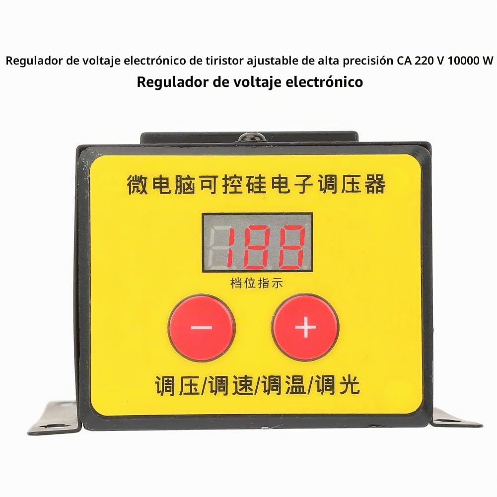 Regulador de Voltaje SCR, Walfront AC 220 V 10000 W de Alta Precisión, Regulador de Voltaje Electrónico de Tiristor, Control de Atenuación de Temperatura y Velocidad