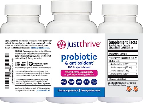 Just Thrive 4-In-1 Core Health Bundle - Probiotic & Antioxidant, Vitamin K2-7, Precision Prebiotic Capsules, And Ultimate Igg - Complete Gut, Heart, Bone, Immune Support - 30-Day Supply - Gluten Free #TOP1