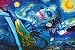 No Frame Starry Night Joker Abstract Oil Painting Printing on Waterproof Canvas,Modern Comics Poster Picture for Wall Decoration Canvas Poster