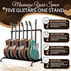 Flexzion Support de 7 Supports Multiples pour Guitares – Support Universel Pliable et rembourré – Emplacement pour Basse – pour Guitares acoustiques électriques et Instruments de Musique - Les Beatles, Paul McCartney, John Lennon, RIngo Starr, George Harrison Flexzion Support de 7 Supports Multiples pour Guitares - Support Universel Pliable et rembourré - Emplacement pour Basse - pour Guitares acoustiques électriques et Instruments de Musique – Image 3