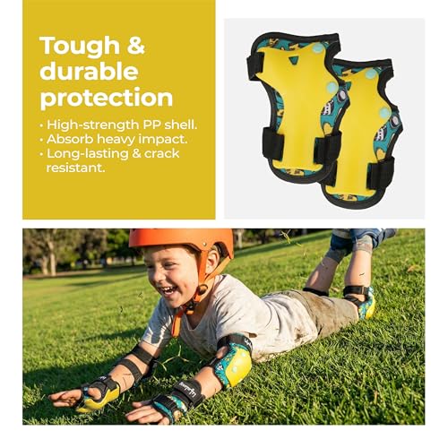 Image of Lifelong Kids Safety Protective Guard | Riding Gear for Cycling & Skating | Knee Pads for Kids, Elbow Guard, Wrist Support | Impact Protection | Yellow