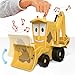 Stinky & Dirty Show, Backhoe Loader 11.5-inch Deluxe Vehicle with Accessories, Pretend Play