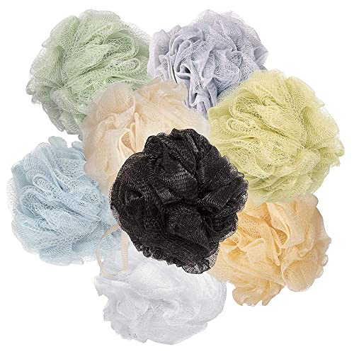 Loofah Mesh Bath Shower Sponges I (8-Pack) Multi-Color Bath Sponges for Shower I Best Shower Scrubber for Body I Luffa Puff Exfoliating Bath Sponges ...