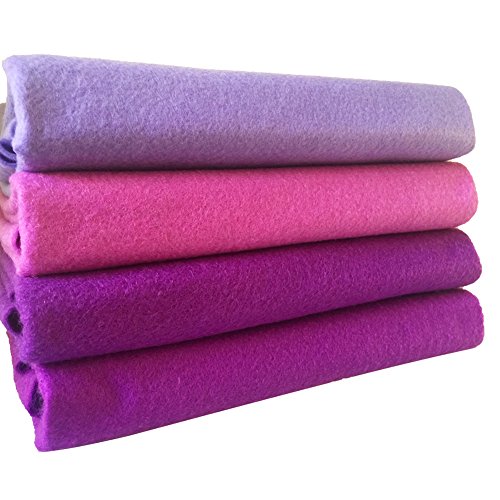Image of 4pcs Thick 1.4mm Soft Felt Fabric Sheet Assorted Color Felt Pack DIY Craft Sewing Squares Nonwoven Patchwork (92x90cm Purple)