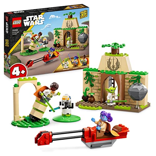 LEGO Star Wars Tenoo Jedi Temple Set with Master Yoda, Lightsabers, DroĂŻd Figure and Speeder Bike, Building Toy for Kids, Boys, Girls 4 Plus Years Old 75358