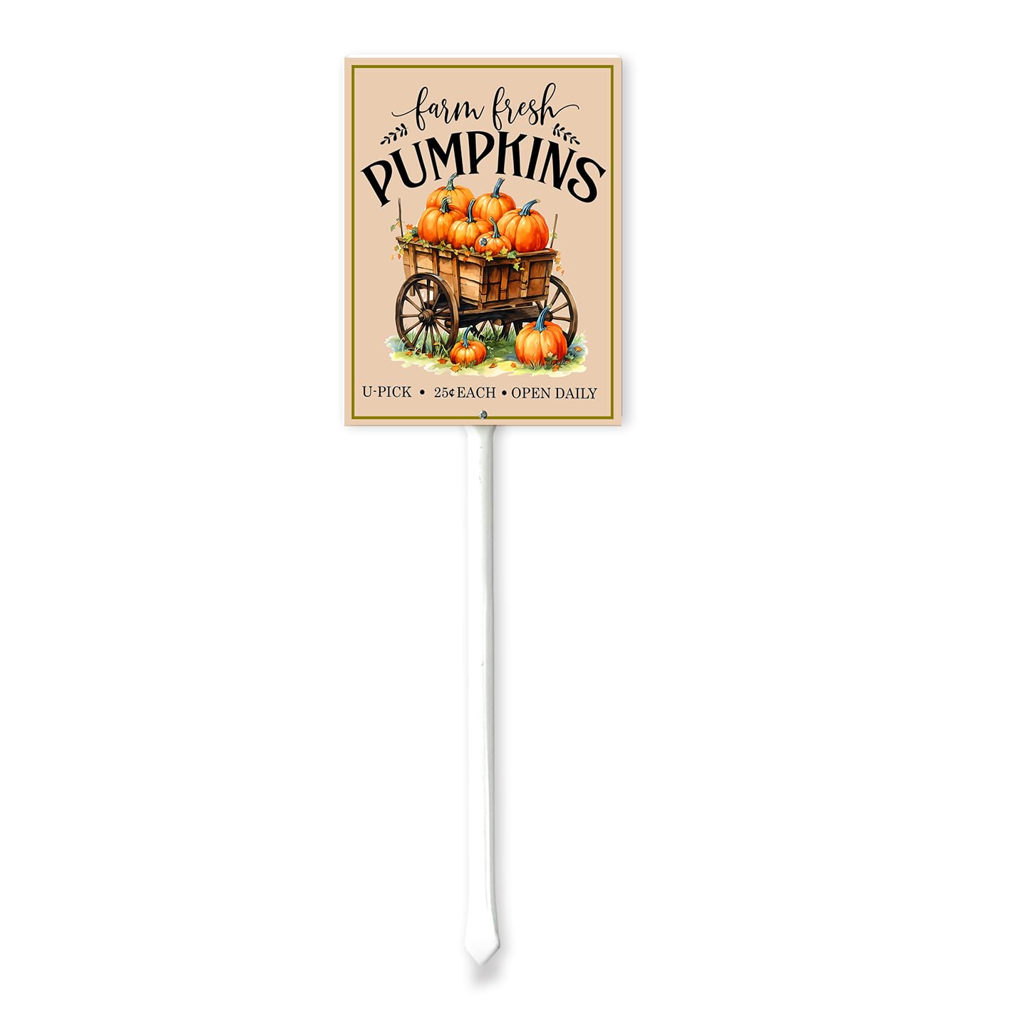 Horienteeon Pumpkin Patch Sign With Stake Farm Fresh Pumpkins Yard Sign 6x4.6inch Truck Pumpkin Fall Autumn Aluminum Lawn Halloween Thanksgiving Party Garden Outdoor Ground Decorations