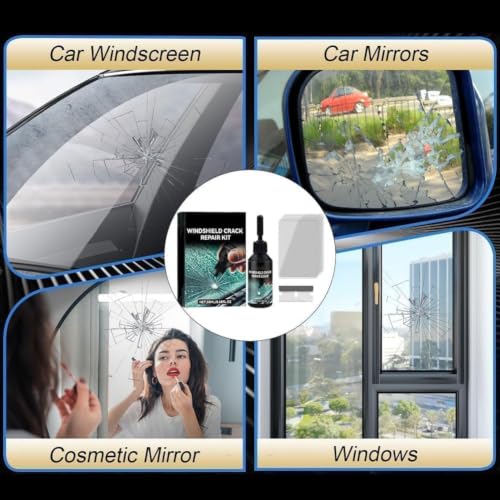 Image of Car Windshield Crack Repair Kit, Glass Repair Liquid for Cracks for Fix Auto Windshield Glass Cracks, Car WindowGlass Repair Tool Set for Quick and Easy Auto Scratch Fix Pack 1