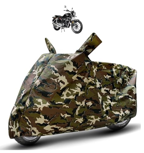 Image of Auto Hub Waterproof Bike Cover Compatible with Hness CB350 Dustproof, UV Protection Two Wheeler Bike CB350 Cover - Army Print