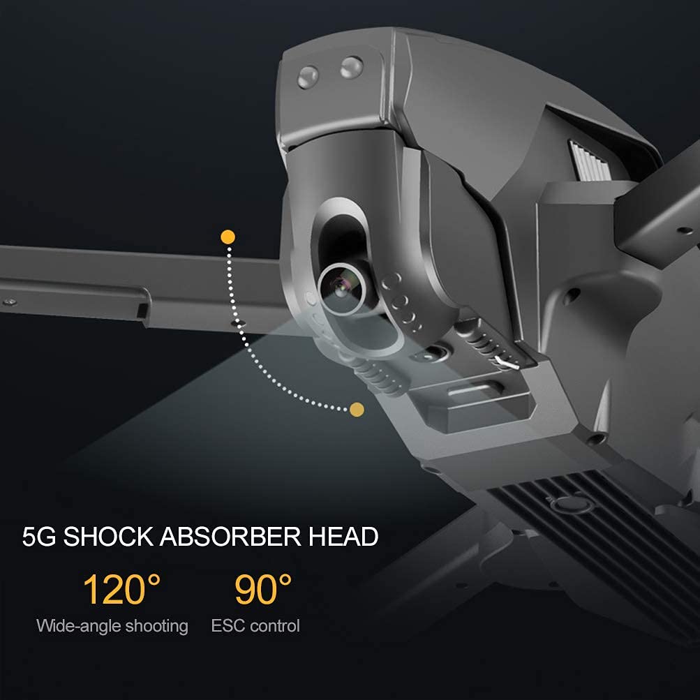 GPS Drone with 4K Camera for Adults RC Drones Quadcopter Head with Shock Absorber 28Mins Flight Time Brushless Motor 120° Wide Angle 90 Adjustable Foldable Drone