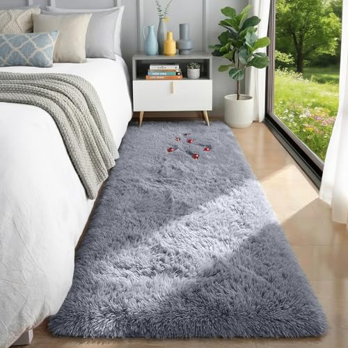 PAGISOFE Super Soft Runner Rugs for Hallway 2x6 Ft,Grey