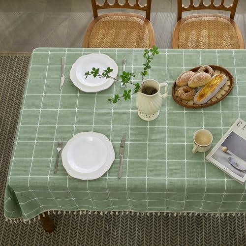 Cusugbaso Sage Green Tablecloth 52X84 Inch For Rectangle Tables - Spill-Proof And Water Resistant Jacquared Table Cloth Rectangle Table Cover For Kitchen thumb #2