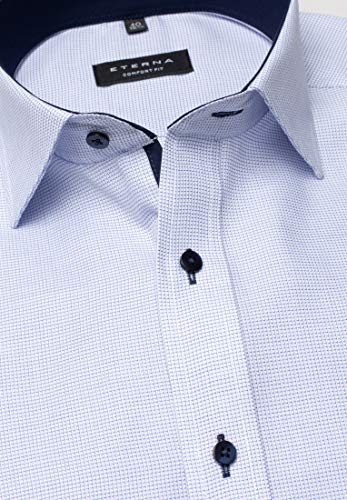 Eterna Camicia Mezza Manica Comfort Fit Blu Chiaro...