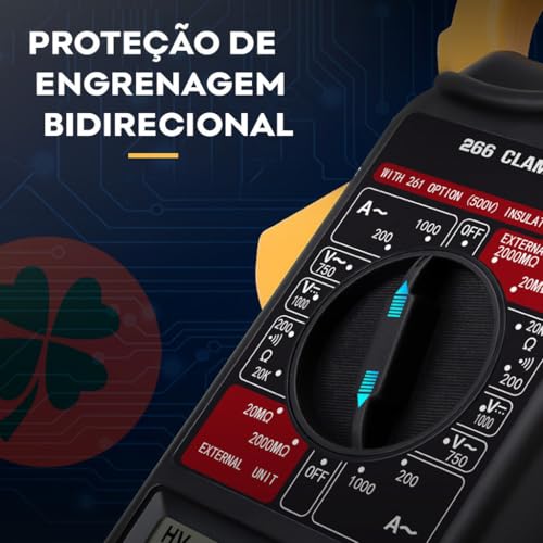 Alicate Amperímetro Digital ferramenta Portátil C/Estojo C/Bateria Voltimetro Multímetro