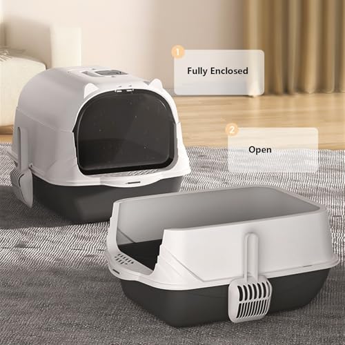 Arenero para gatos con tapa jumbo extra grande rosa miniatura 5