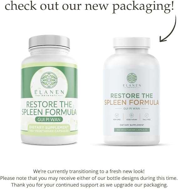 Elanen Naturals GUI Pi Wan, GUI Pi Tang, Restore The Spleen Formula to Nourish The Heart, Spleen, and Mind, 100 Vegetable Capsules