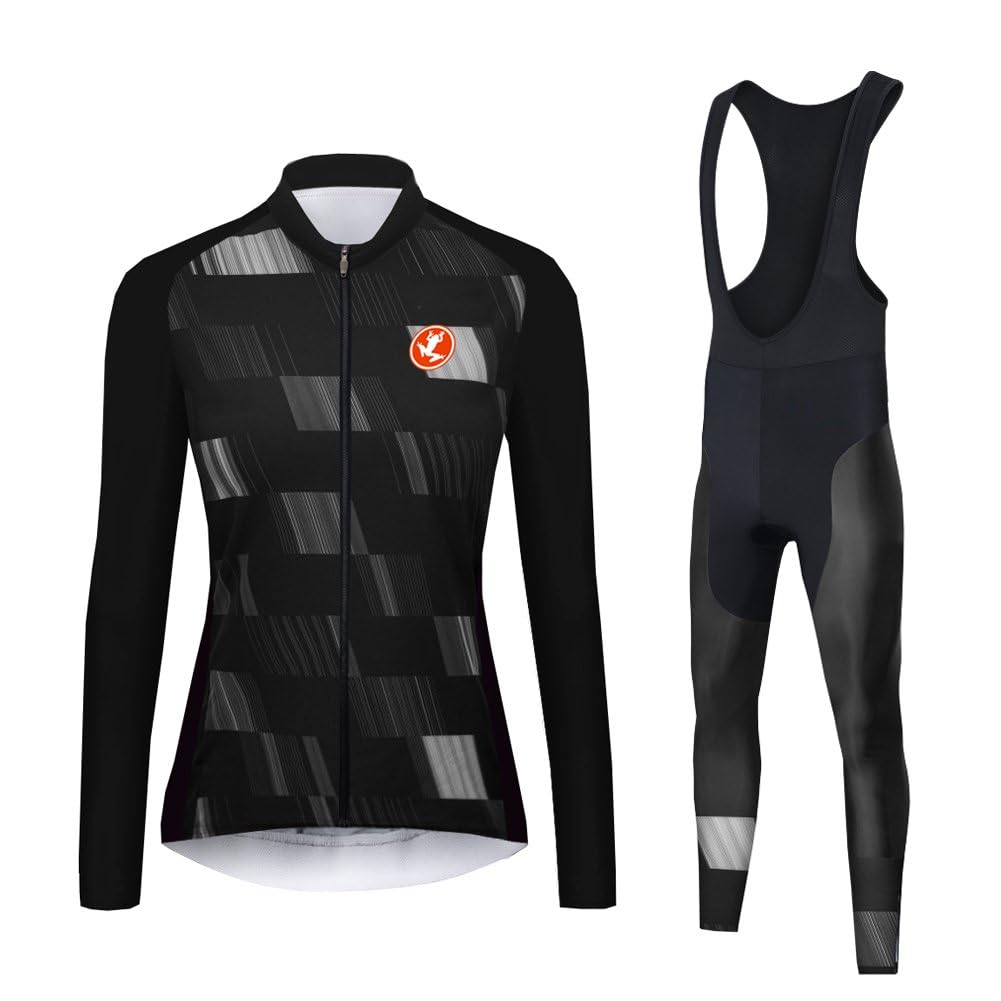 UGLY FROG 2024 Completo Ciclismo Abbigliamento Set Donna Inverno Termico Vello Maniche Lunghe Antivento 20D Bib Pantaloni