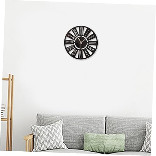 Miniatura 8 de PRETYZOOM Reloj de pared analógico, número romano, decoración de pared grande, decoración moderna para el hogar