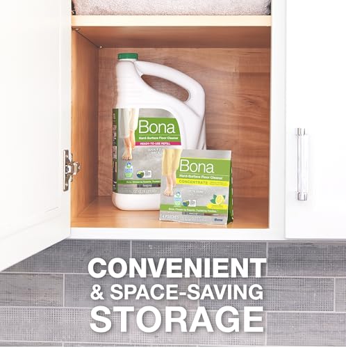 Image of Bona Multi-Surface Floor Cleaner Concentrate, Lemon Mint Scent, 1 fl oz, Pack of 4 (Makes 128 fl oz) Spray Mop and Spray Bottle Refill - For Use on Stone, Tile, Laminate, and Vinyl Floors