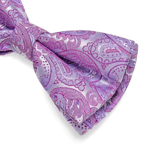 Corbata de moño paisley de seda para hombre miniatura 5