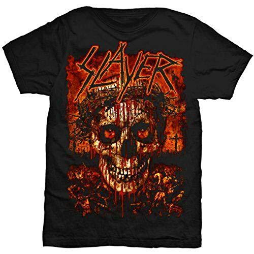 T-shirt Slayer Crowned Skull Rock Off parfait pour les concerts de metal
