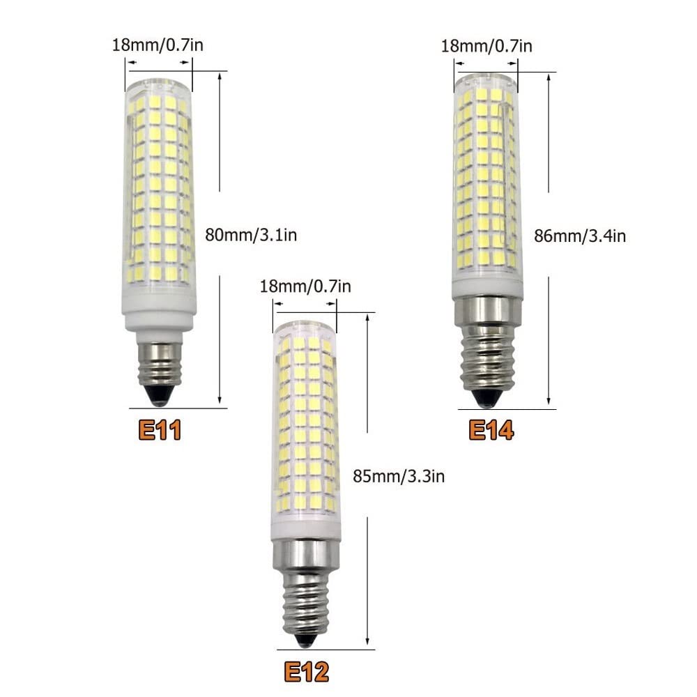 1fortunate Lights 10pcs AC110V / 220V 136 Leds Regulables LED Bombilla 1 5W E14 E12 E11 LED Fuente de luz de araña de Cristal de maíz LED Lámpara de cerámica(E14,Warm White 110V)