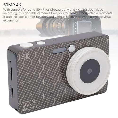 Cámara digital compacta 50MP 4K con zoom 16x y pantalla 2.8" miniatura 7