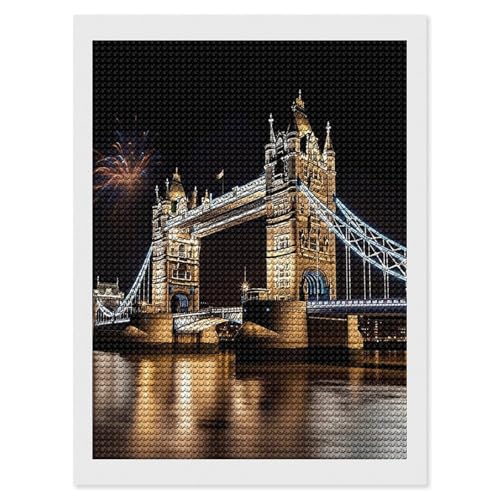 Pintura de diamante para adultos: arte relajante de Londres en lienzo de 12x16"
