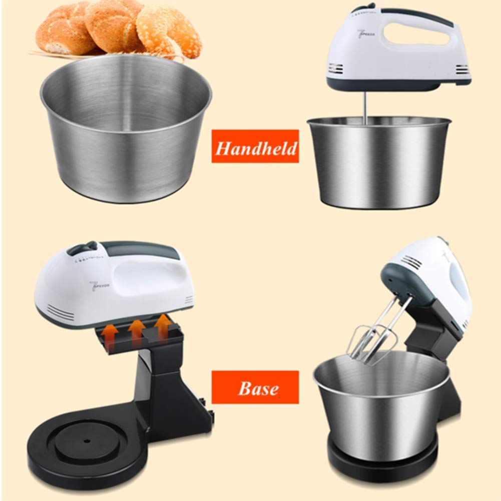 Impastatrice elettrica a Mano, Frusta a Mano Leggera a 7 velocità con Ciotola, per Cottura da Cucina Torta all'uovo Impastatrice elettrica Professionale Impastatrice per Dolci