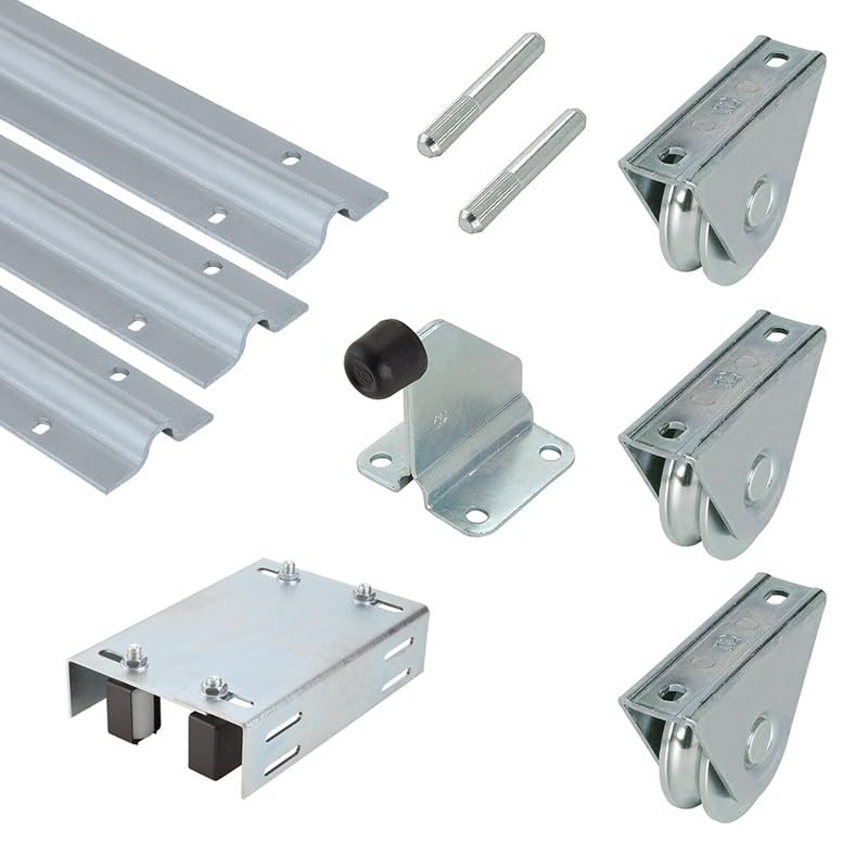 Metalideal | Kit Rail de Portail Coulissant à Visser 9 Mètres (3x3m) – Accessoires de Guidage au Sol Gorge Ronde U 16mm – Acier Galvanisé Renforcé 3mm...