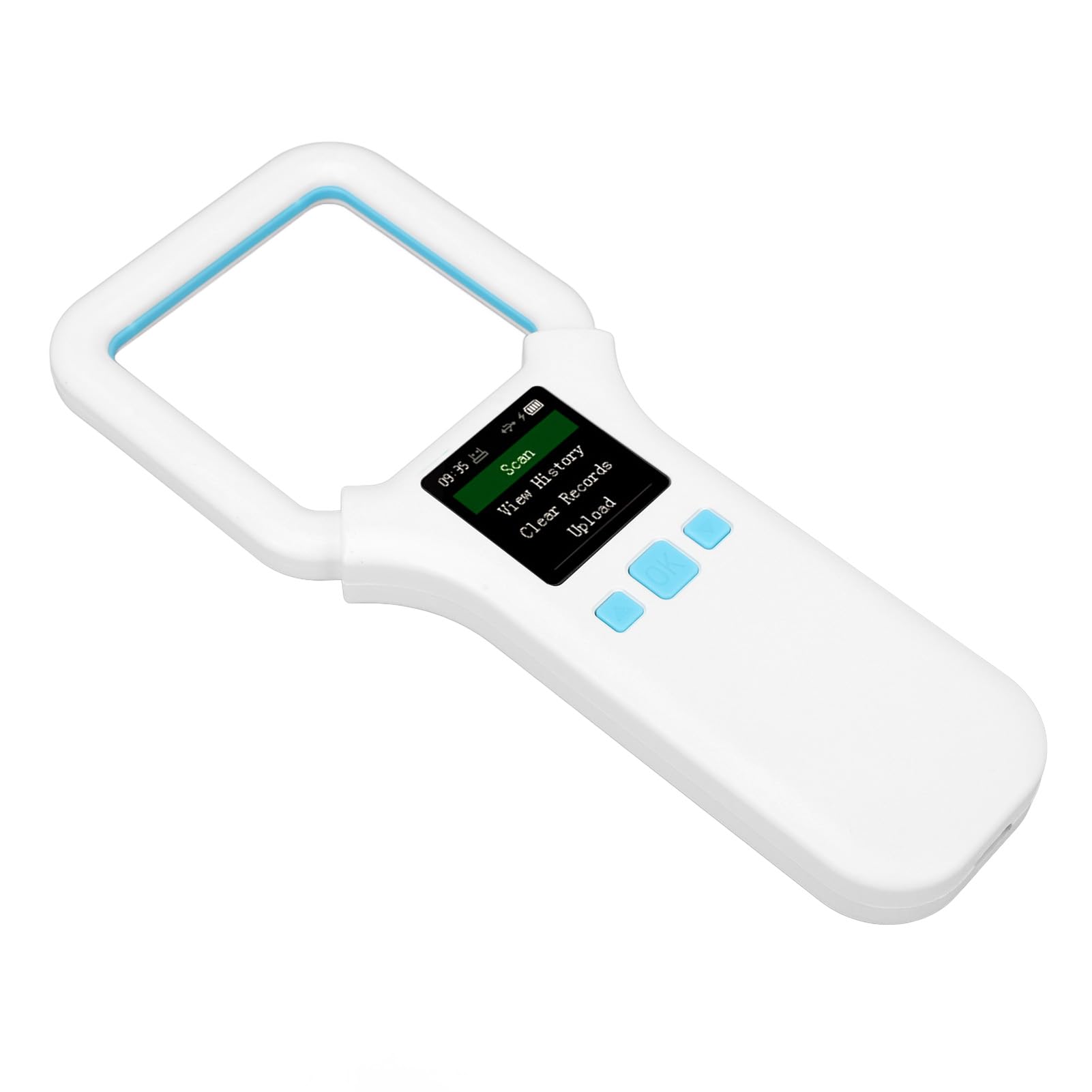 Scanner de puces pour Animaux de Compagnie, 134,2 kHz 125 kHz à Double fréquence Plastique Portable Rechargeable de Recharge de lecteurs d'animaux Distance de Balayage et