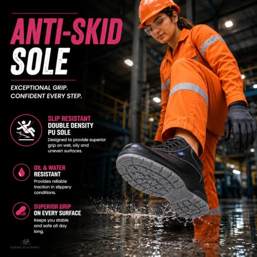 Image of Allen Cooper AC-1299 Women Safety Shoe, ISI Marked for is 15298 Part-2, Double Density DIP-PU Sole