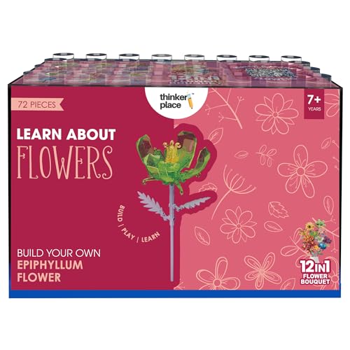 Image of STEM Epiphyllum Flower Building Blocks Set (72 Pcs, 12-in-1) | DIY Flower Pen Stand Kit for Kids 6+ Years (Boys & Girls) | Creative Craft & Learning Toy | Ideal Gift for Kids