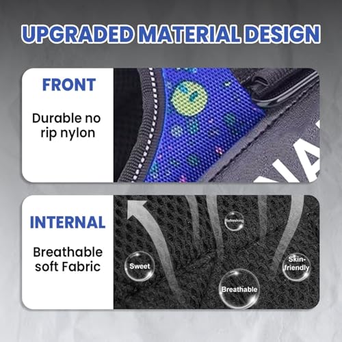 Image of Berlin's Police K9 Dog Harness with Leash, Dog Vest with Handle, Reflective Adjustable No-Pull Harness for Dogs Heavy Duty Nylon, for Training, Patrol, Hiking (Printed Blue, Large (21-35Kg))