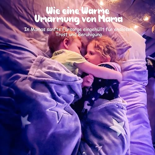 Winthome Kuscheldecke Kinder, Deck Glow In The Dark, Fleecedecke Weiche Flauschig, Babydecke Warme Kuschelig, Sofadecke für Mädchen Junge, Geschenke, Passend zu Allen Jahreszeiten(120x150cm,Stern 3)
