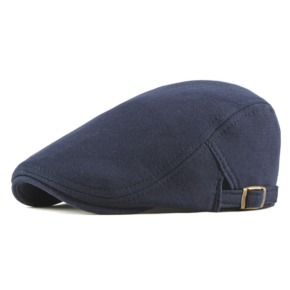 Quanhaigou Men's Cotton Flat Ivy Gatsby Newsboy Driving Hat Adjustable Irish Cabbie Ivy Driving Hunting Cap