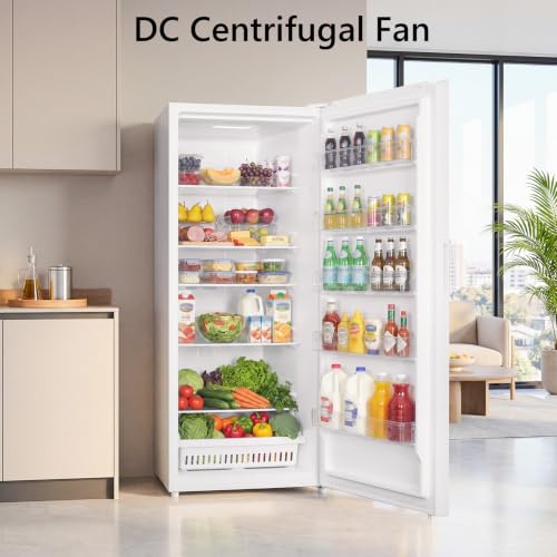 Image of Electactic 21.2 Cu. Ft. Upright Freezer, Large Capacity Stand Up Freezer /Convertible Refrigerator, Reversible Door, LED Display, Door Alarm for Home, Basement, Kitchen Commercial, White