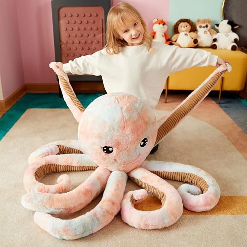IKASA Groß Krake Octopus Stofftier Riesenkrake Plüschtiere für Kinder,75cm Gross Kuscheltier Plüschtier Riesiges Plüschtiere Jumbo Plüsch Spielzeug