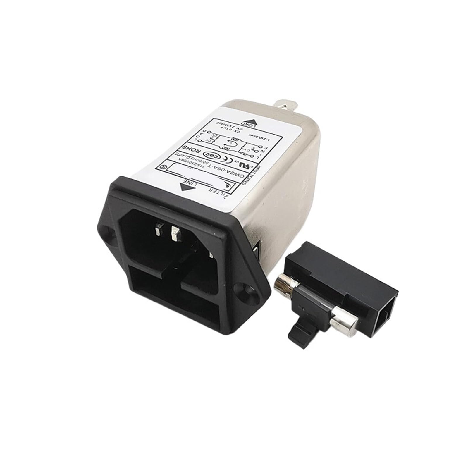 Prise avec filtre et fusible CW2A-10A-T 220V 10A 6A monophasé purification