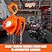 YATOINTO Chain Hoist 1 Ton(2200 Lbs) Capacity 20 FT Manual Hand Lift Steel Chain Block Hoist with 2 Heavy Duty Hooks Industrial Grade Steel Structures for Garages Automotive Machinery