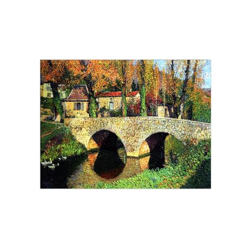 Tableau impression sur toile reproduction célèbre pont salon 80x105cm
