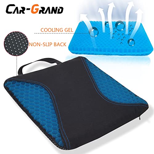 Car-Grand Cooling Gel Seat Cushion For Long Sitting, Thick Soft And Breathable Honeycomb Seat Cushion For Car Wheelchair Home, Gel Chair Cushion For Hip Pain, Gel Seat Cushion For Office Chair (Blue) #TOP5