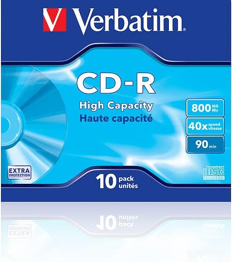 CD-R, 40X, High Capacity 800MB
