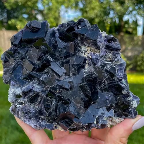 Fluorita negra mineral de 300 g para decorar tu altar de meditación y salón 5