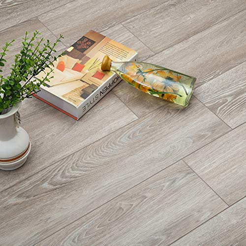 Diflart 23.6 sq.ft Vinyl Plank Flooring Click Locking 48x7 inch Lvt Flooring Waterproof Foam Back Rigid SPC Core Wood Grain Finish (Cantha Oak) - Thumbnail 2