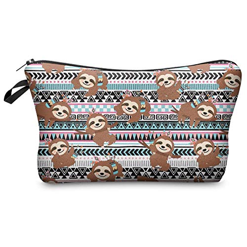 Preisvergleich Produktbild CEXWZQ Frauen Kosmetiktasche Faultier Muster Digitaldruck Kulturbeutel Reiseveranstalter Make-Up wasserdichte Schreibwaren Tasche Student Geldbörse Lippenstift Tasche
