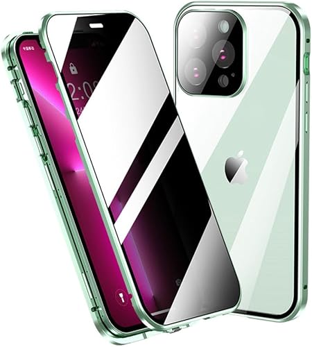 Miniatura 16 de Funda antiespía compatible con iPhone 14 Plus con cerradura, protector de pantalla de privacidad de cuerpo completo de 360°, protector de lente