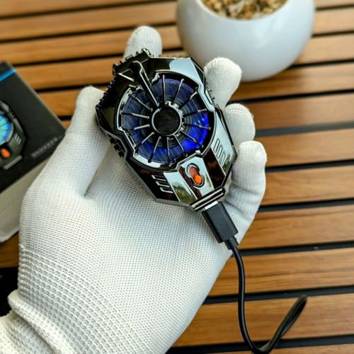 Image of X20 Mobile Phone Cooler Fan - Dual Gear Semiconductor Radiator with LED Light | Ultra-Quiet 24dB, Fast Cooling for Gaming | USB Powered, Universal Smartphone Clip Fan