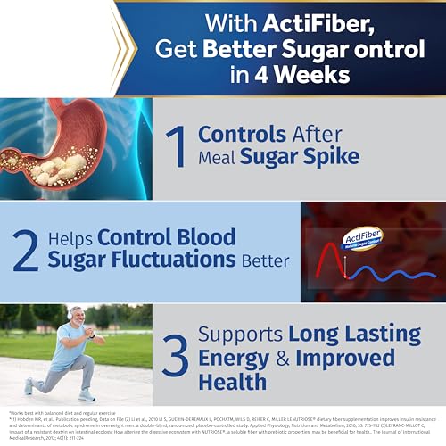 Image of ActiFiber Natural Sugar Control | Food for Special Dietary Use for Diabetes Management | Manage Blood Sugar Fluctuations Better | Clinically Proven | Plant Origin | Easy to Use (150Gms Pack of 2, 60 Sachets)